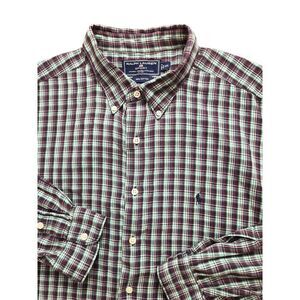 Vtg Ralph Lauren Polo Sport Men 2XL Pony Logo Flannel button up Plaid multicolor